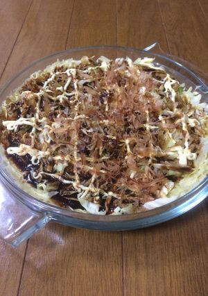 レンジで簡単！肉と小麦粉無しのお好み焼☆-レシピのメイン写真