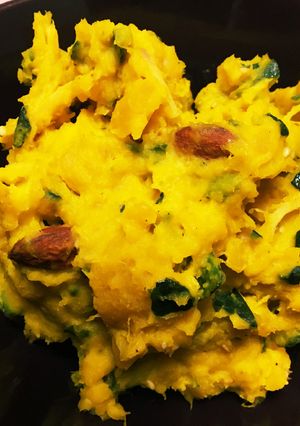 隠し味は黒酢！かぼちゃとナッツのサラダ-レシピのメイン写真