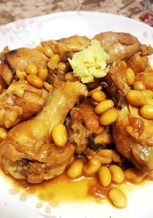 手羽元と大豆の甘酢煮♪-レシピのメイン写真