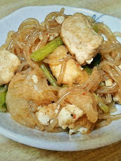 しらたきと豆腐の和風ピリ辛炒め-レシピのメイン写真