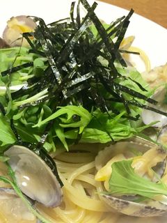 水菜とあさりの和風ボンゴレ-レシピのメイン写真