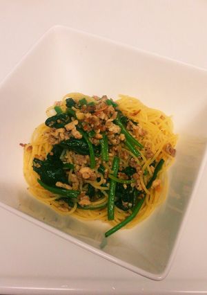 簡単★ほうれん草とひき肉のパスタ-レシピのメイン写真