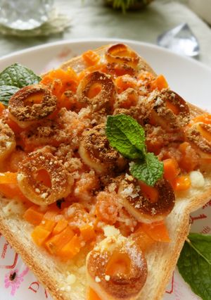 刻み人参とバウムロールのチーズトースト-レシピのメイン写真