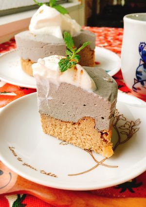 低糖質！黒胡麻黄な粉のダブルチーズケーキ-レシピのメイン写真
