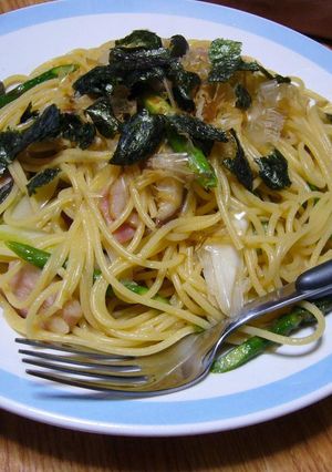 ベーコンとアスパラの大葉にんにくパスタ-レシピのメイン写真