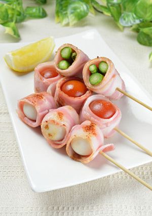 バーベキューやお弁当に！ベーコン巻き串-レシピのメイン写真
