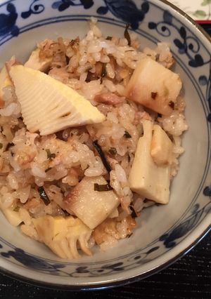 ツナ缶・塩昆布入り旬のタケノコご飯-レシピのメイン写真