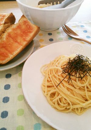 手軽に栄養☆明太子バゲット&明太子パスタ-レシピのメイン写真
