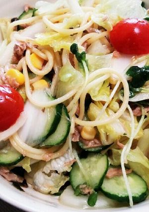 ピエトロD一本で簡単サラダパスタ♪-レシピのメイン写真