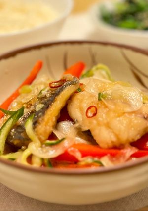 野菜たっぷり!アジの南蛮漬け-レシピのメイン写真