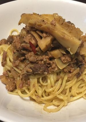 筍と鹿肉のラグー パスタ-レシピのメイン写真