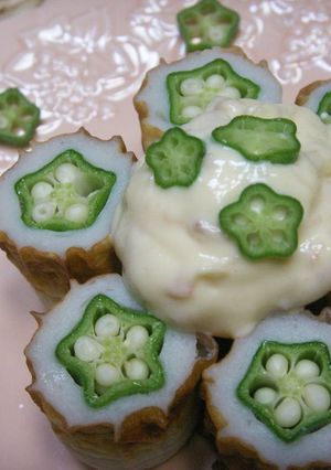 ☆星がいっぱい！オクラ竹輪を梅マヨで♪-レシピのメイン写真