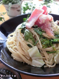 春野菜と生ハムのクリームパスタ♡-レシピのメイン写真
