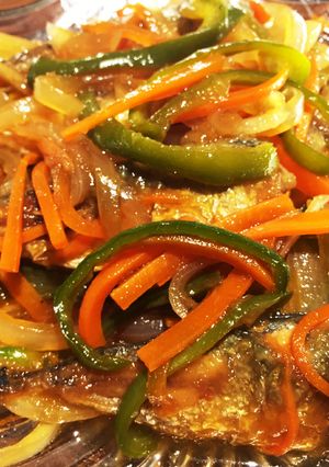 子供向け！野菜たっぷり小アジの南蛮漬け-レシピのメイン写真