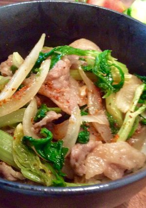 セロリのトン丼-レシピのメイン写真