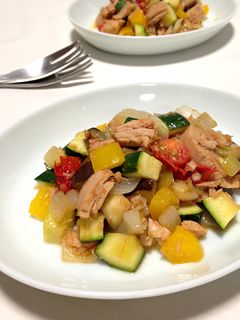 シーチキンと夏野菜炒めラタトゥイユ風-レシピのメイン写真
