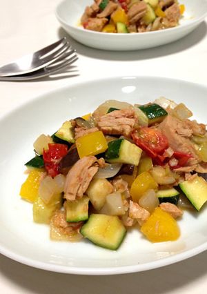 シーチキンと夏野菜炒めラタトゥイユ風-レシピのメイン写真