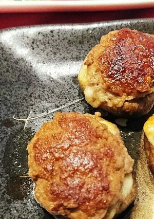 焦がし醤油で！チーズinしいたけの肉詰め-レシピのメイン写真