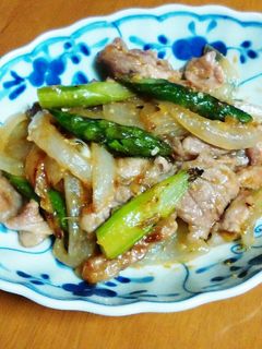新たま、アスパラ、豚肉の味噌炒め-レシピのメイン写真
