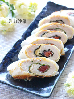 焼くだけヘルシー✿鶏ささみ&油揚げの春巻-レシピのメイン写真
