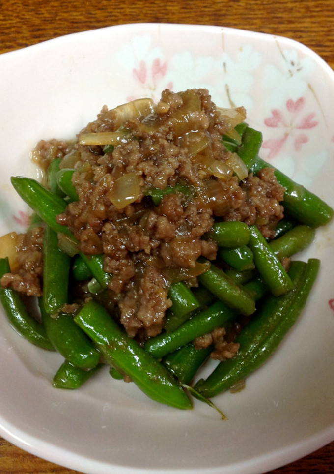 冷凍インゲンと挽き肉の甘辛炒め-レシピのメイン写真