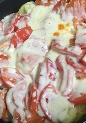 フライパンでポテトとトマトのチーズ焼き-レシピのメイン写真