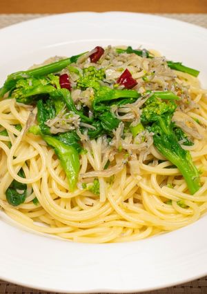菜の花とちりめんじゃこのパスタ-レシピのメイン写真