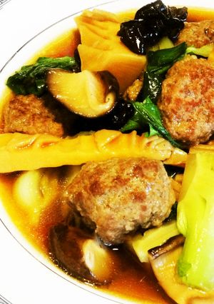 筍と椎茸*中華風 煮込みハンバーグ-レシピのメイン写真