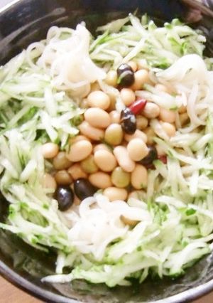 栄養オイルで、こんにゃくとお豆さんを-レシピのメイン写真