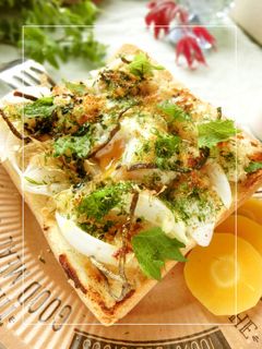 磯紫蘇香る❀温玉×新玉和トースト-レシピのメイン写真