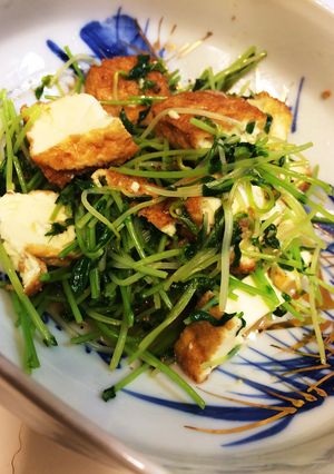【糖質制限】厚揚と豆苗炒め-レシピのメイン写真