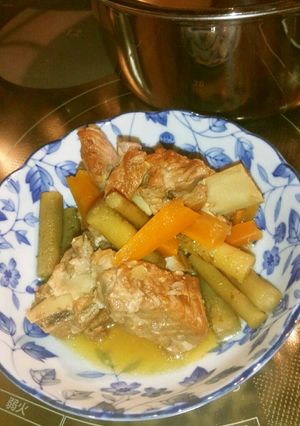 圧力鍋でスペアリブと根菜煮込み-レシピのメイン写真