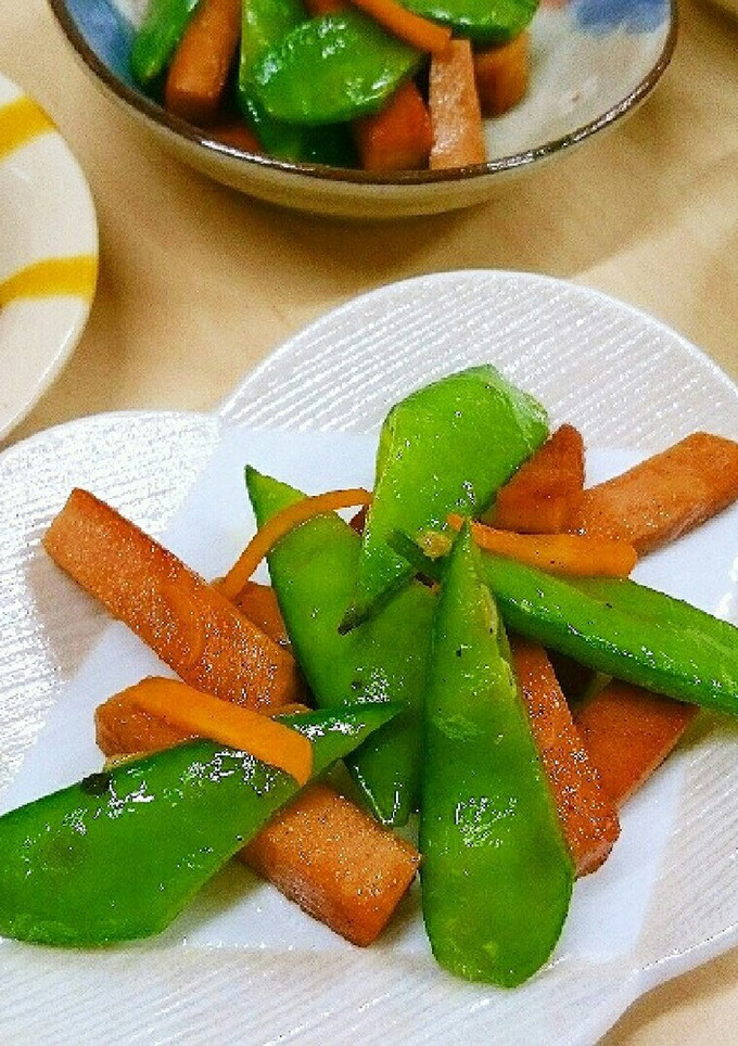絹さやと大豆ハムのシンプル旨い塩炒め♪-レシピのメイン写真