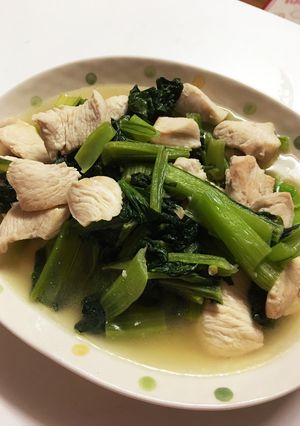 鶏胸肉と小松菜の中華炒め-レシピのメイン写真