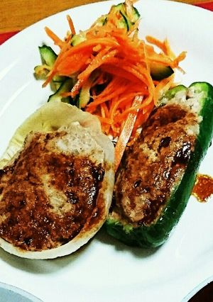 ピーマン、玉ねぎの肉詰め-レシピのメイン写真