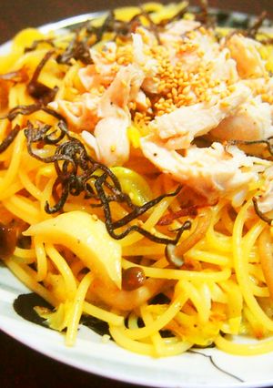 野菜たっぷり！ささみと塩昆布のパスタ-レシピのメイン写真