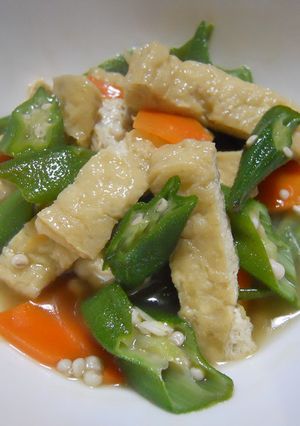 自然栽培 オクラと油揚げのあっさり煮-レシピのメイン写真