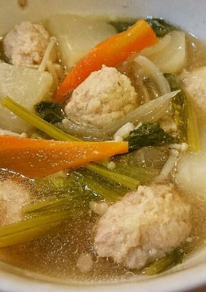 おから入り鶏つみれとかぶのスープ仕立て！-レシピのメイン写真
