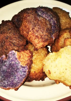 もっちり米粉の紫芋サーターアンダギー-レシピのメイン写真
