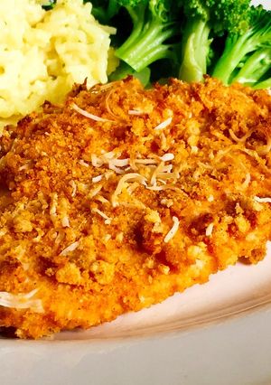 トルティアチップで揚げないチキンカツ-レシピのメイン写真
