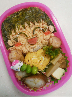 キャラ(?)弁☆女の子の顔の鮭海苔弁当-レシピのメイン写真