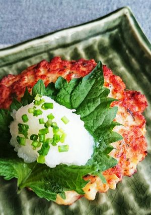 筍と大葉の和風鶏バーグ-レシピのメイン写真