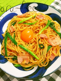 冷蔵庫の余り物で♡簡単中華風ニラ玉パスタ-レシピのメイン写真