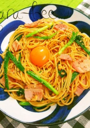 冷蔵庫の余り物で♡簡単中華風ニラ玉パスタ-レシピのメイン写真