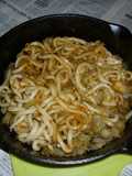 シンプルなアヒージョ･オイルの焼きうどん