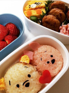 キャラ弁*ツムツムのプーさん&ピグレット-レシピのメイン写真