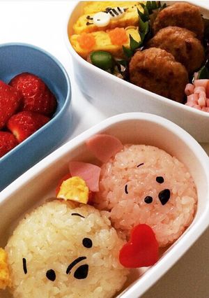 キャラ弁＊ツムツムのプーさん&ピグレット-レシピのメイン写真