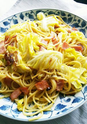 新キャベツとベーコンの和風スパゲティ-レシピのメイン写真