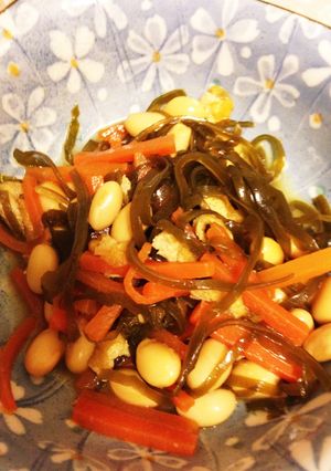 子供大好き☆切り昆布と大豆の煮物-レシピのメイン写真