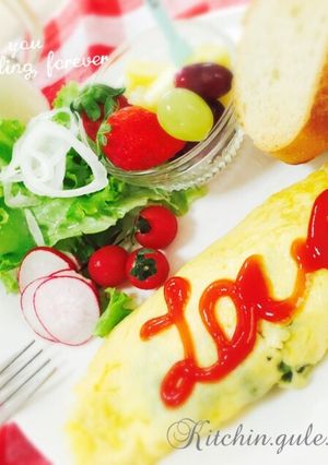 ほうれん草のバター炒めinチーズオムレツ-レシピのメイン写真